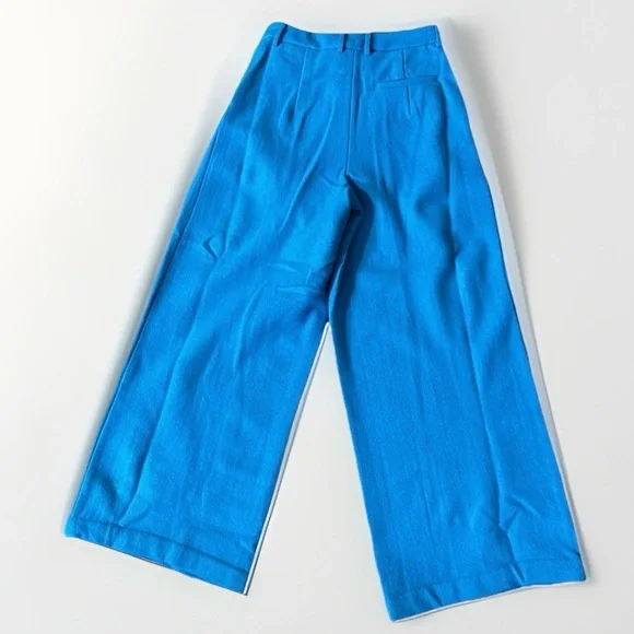 Frances Valentine Bossy Pant Wide Leg Wool Turquoise Size 4 NWT - Picture 5 of 9